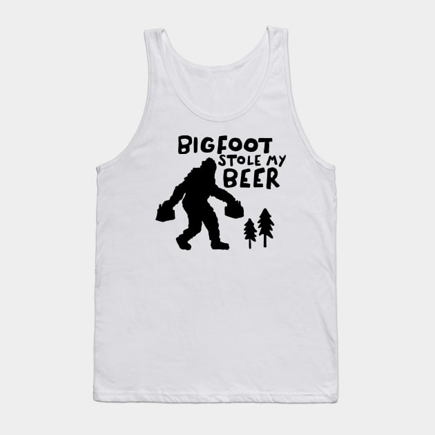 Bigfoot Stole My Beer Tank Top by SandiTyche